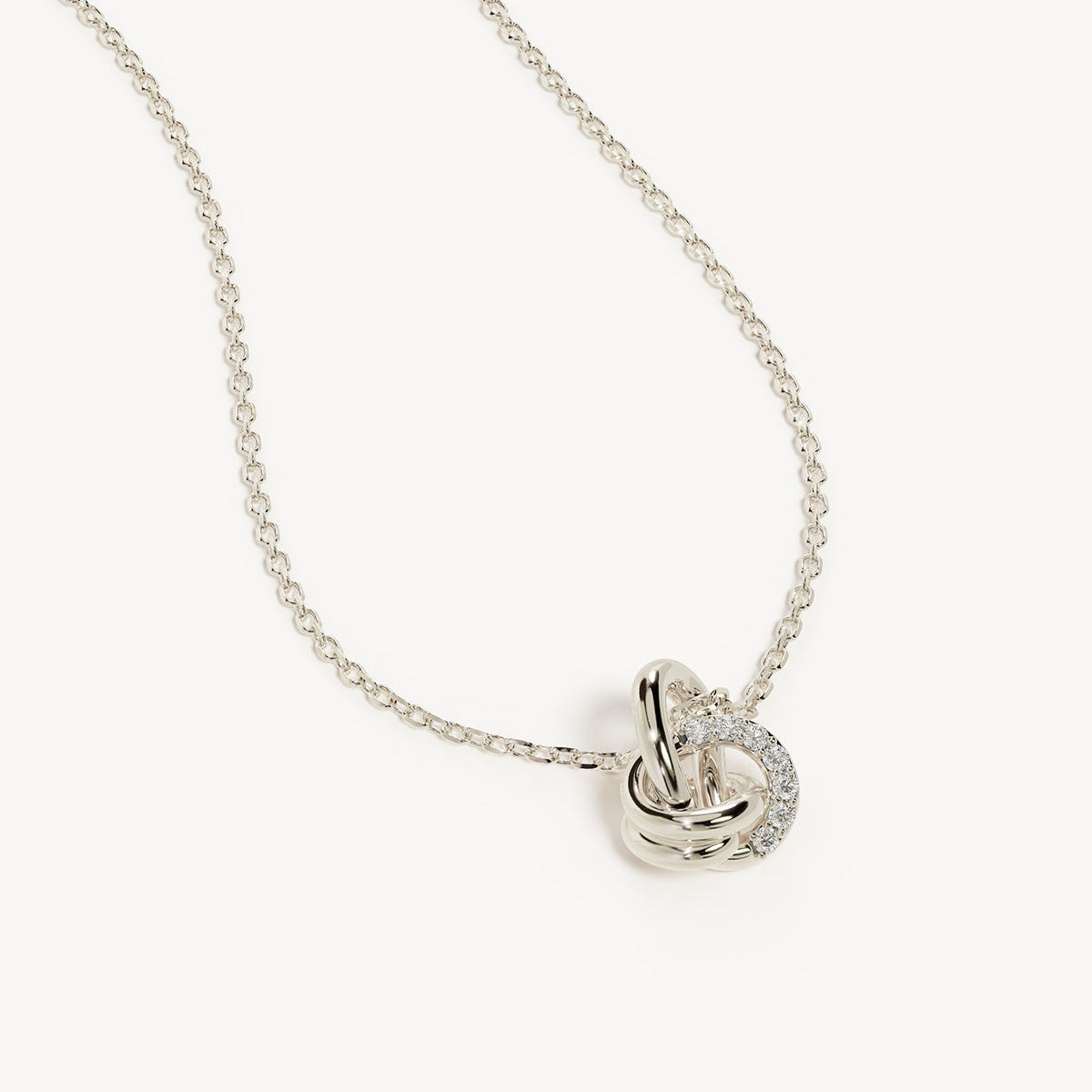 By Charlotte Endless Knot Lab-Grown Diamond Necklace, Silver