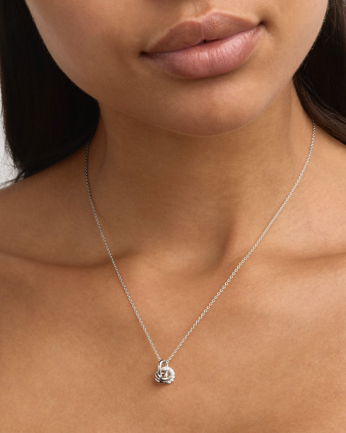 By Charlotte Endless Knot Lab-Grown Diamond Necklace, Silver