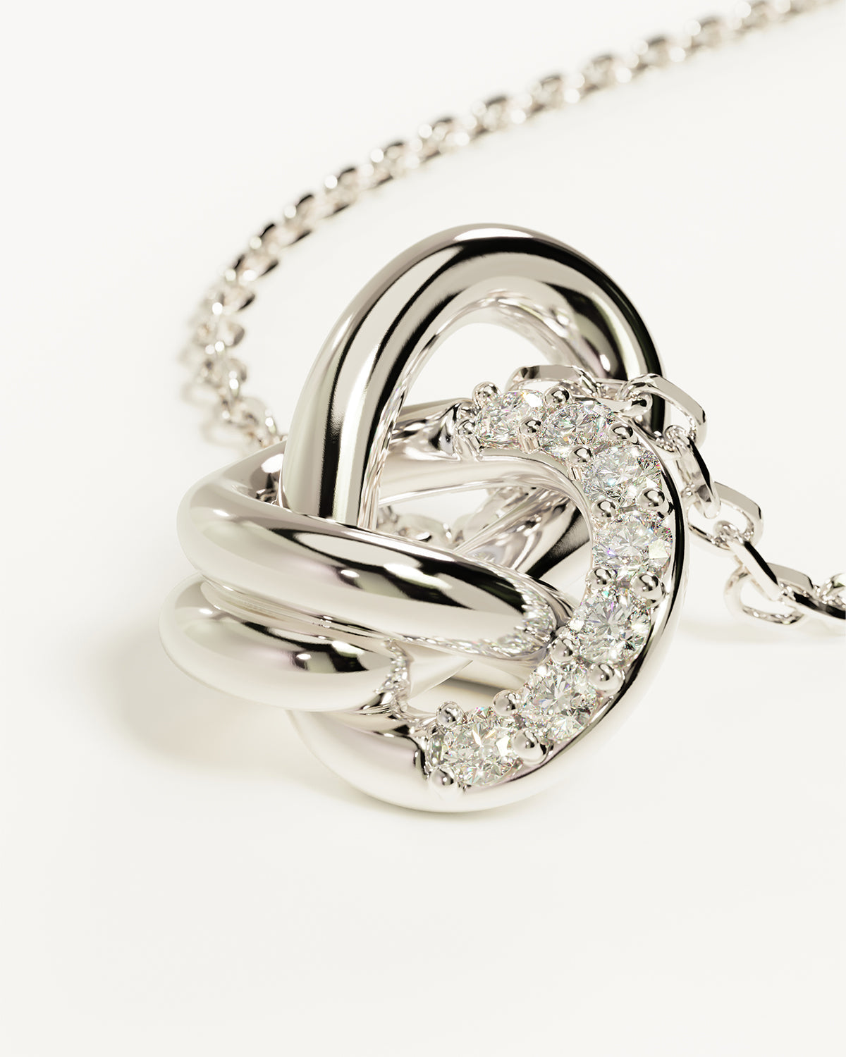 By Charlotte Endless Knot Lab-Grown Diamond Necklace, Silver