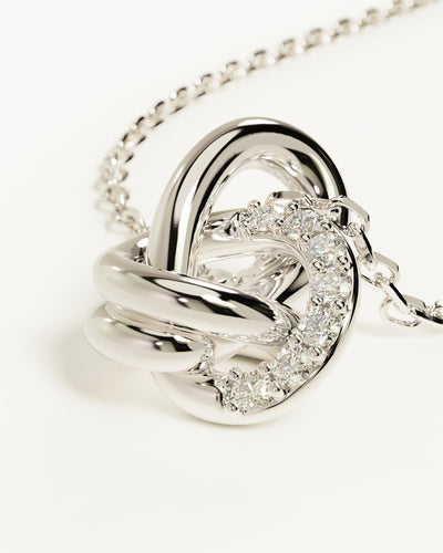 By Charlotte Endless Knot Lab-Grown Diamond Necklace, Silver