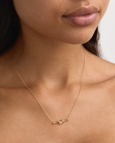 By Charlotte Love Knot Lab Grown Diamond Necklace, Gold