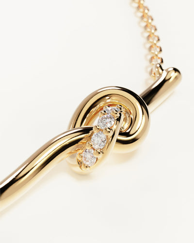 By Charlotte Love Knot Lab Grown Diamond Necklace, Gold
