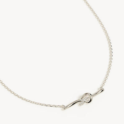 By Charlotte Love Knot Lab Grown Diamond Necklace, Silver