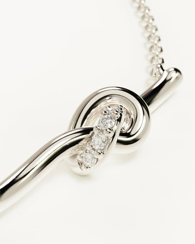 By Charlotte Love Knot Lab Grown Diamond Necklace, Silver