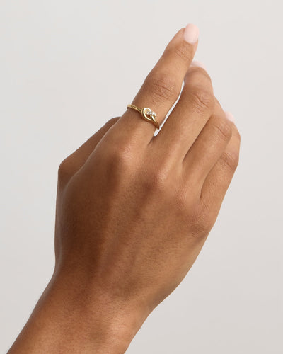 By Charlotte Love Knot Lab-Grown Diamond Ring, Gold
