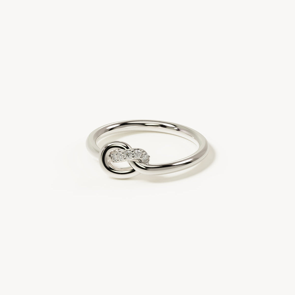 By Charlotte Love Knot Lab-Grown Diamond Ring, Silver