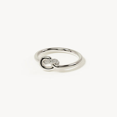 By Charlotte Love Knot Lab-Grown Diamond Ring, Silver
