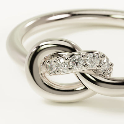 By Charlotte Love Knot Lab-Grown Diamond Ring, Silver