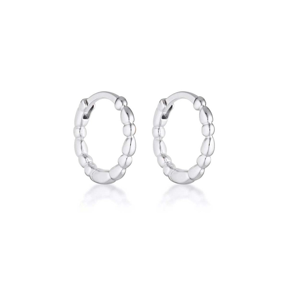 Linda Tahija Alga Bead Huggie Earrings, Gold or Silver