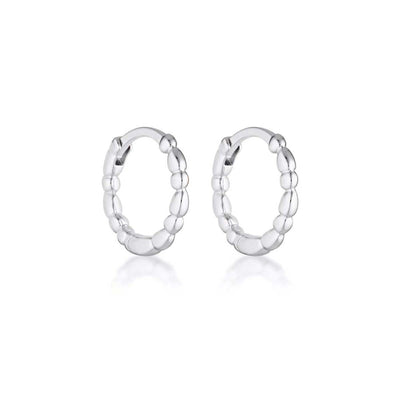 Linda Tahija Alga Bead Huggie Earrings, Gold or Silver