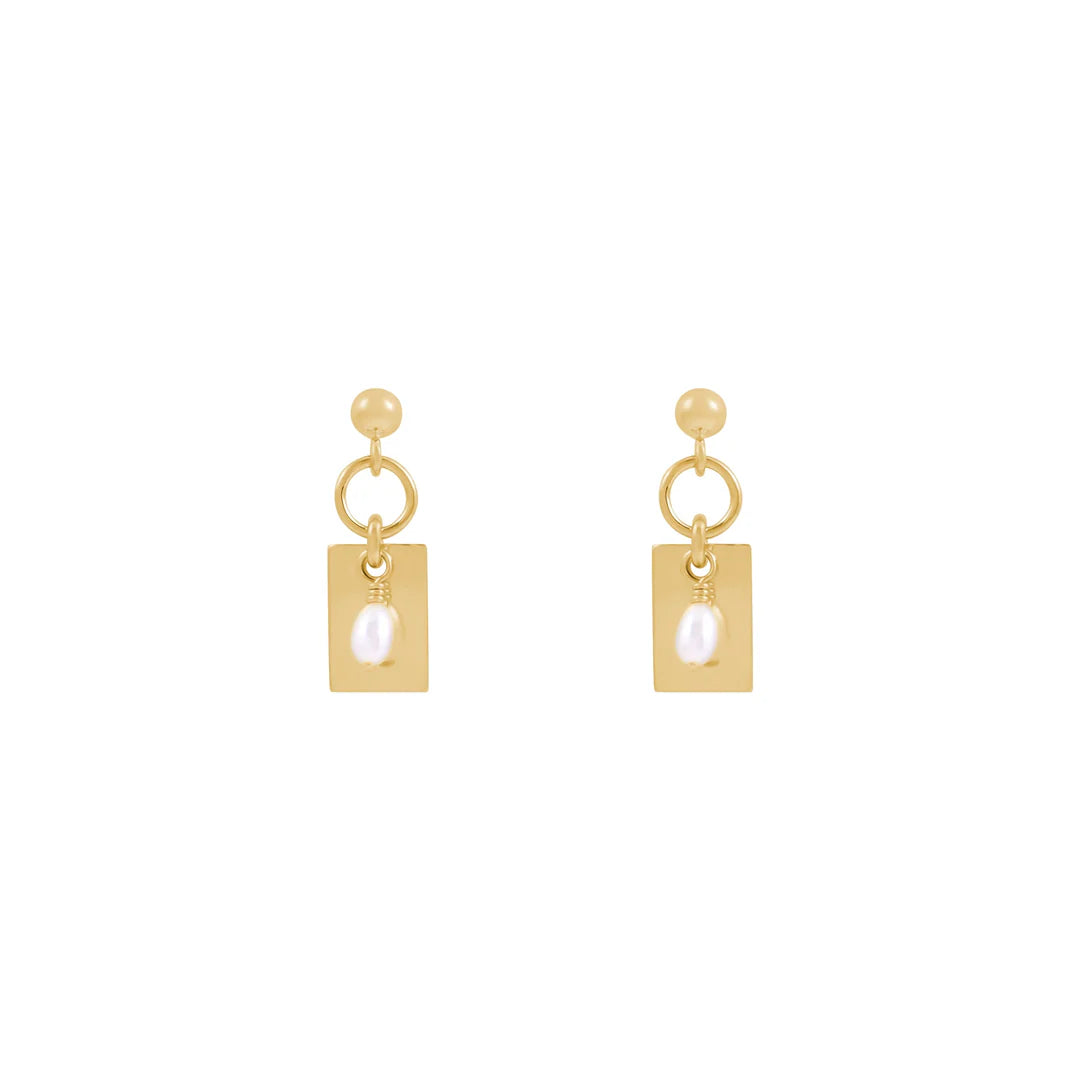 Alana Maria Tara Freshwater Pearl Earrings, Gold