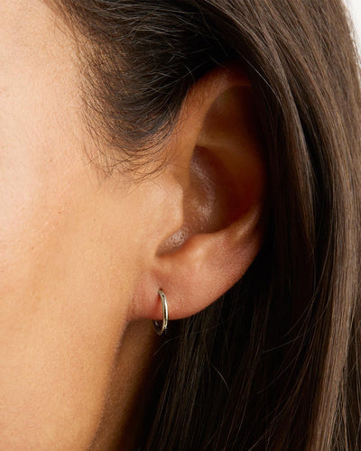 By Charlotte 14k White Gold Purity Sleeper Single Hoop Earring