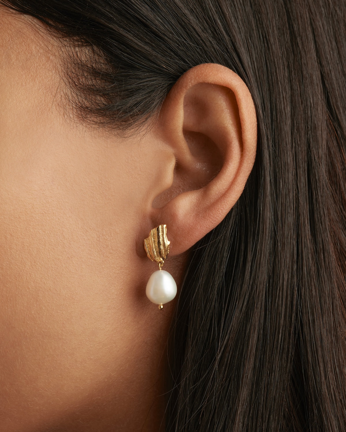 By Charlotte Moonlit Tides Pearl Drop Earrings, Gold
