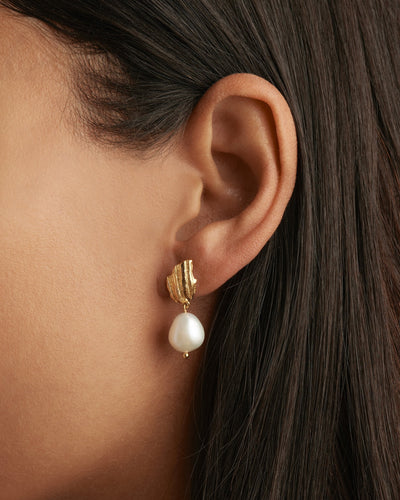 By Charlotte Moonlit Tides Pearl Drop Earrings, Gold