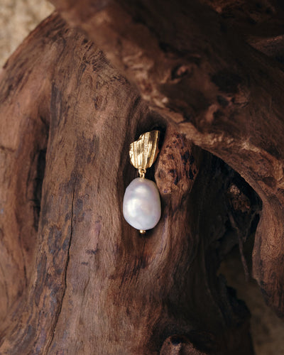 By Charlotte Moonlit Tides Pearl Drop Earrings, Gold