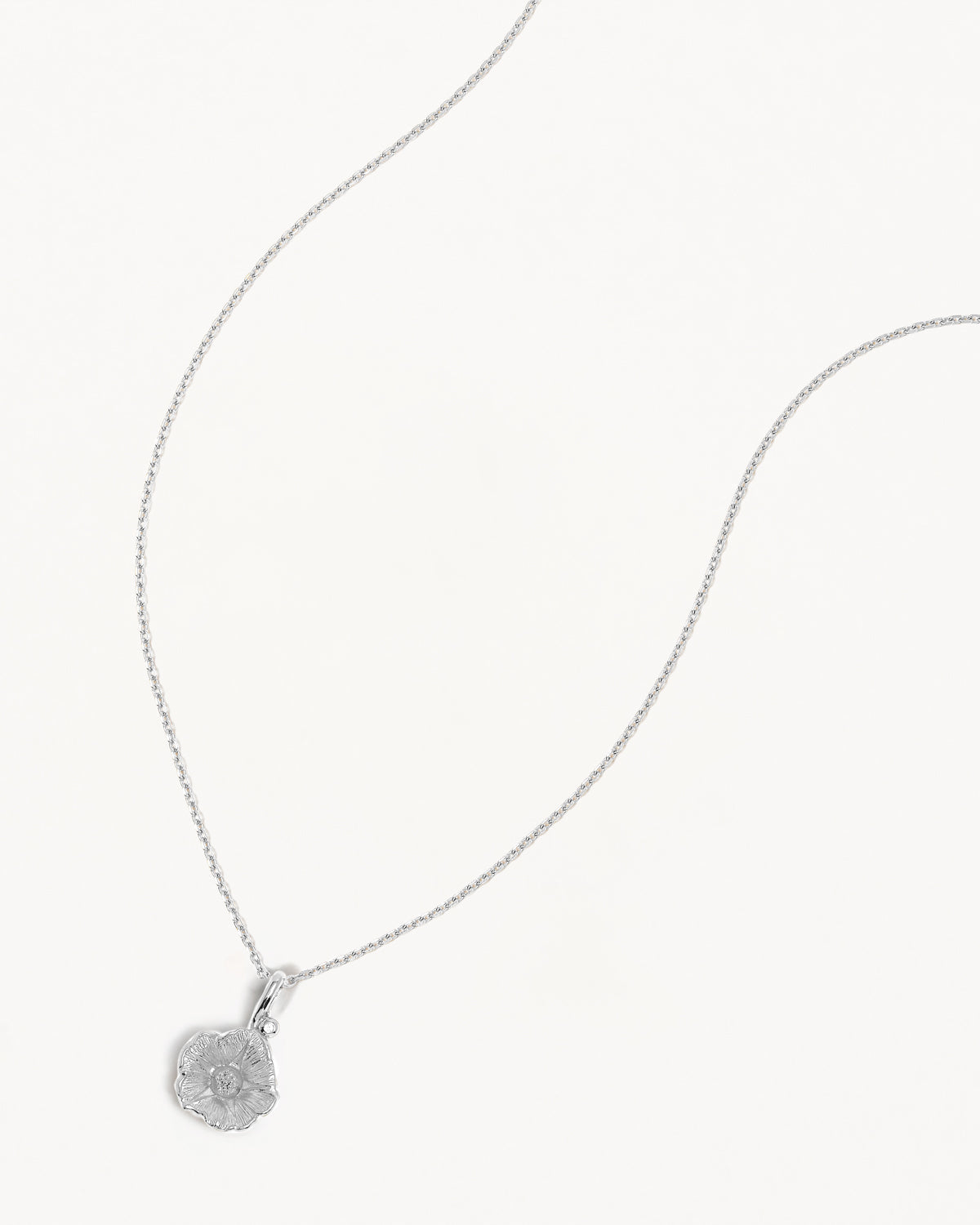 By Charlotte Birth Flower Necklace Morning Glory - September, Silver