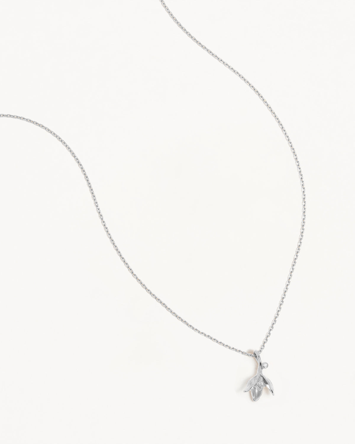 By Charlotte Birth Flower Necklace Snowdrop - January, Silver