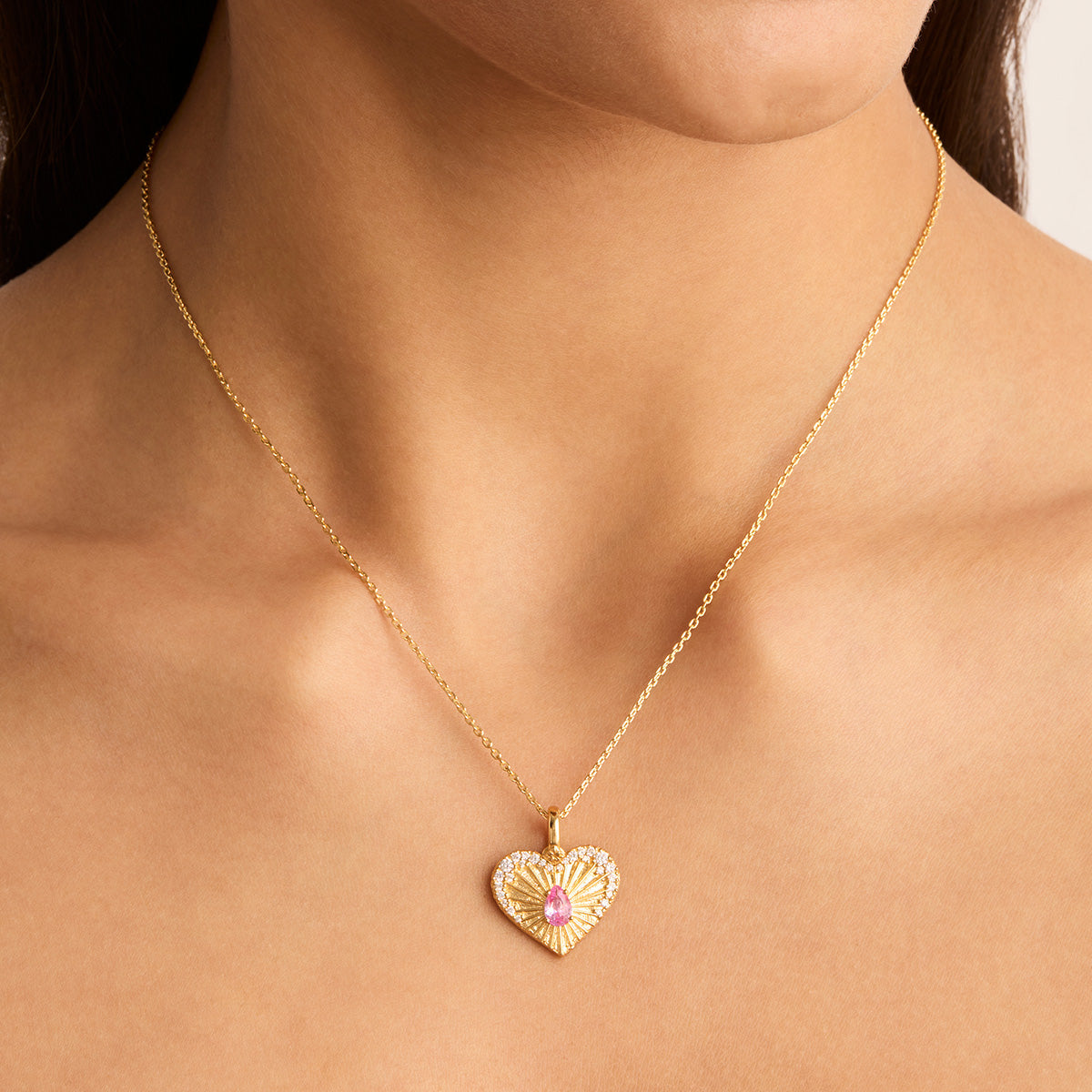 By Charlotte Connect With Your Heart Annex Link Pendant, Gold