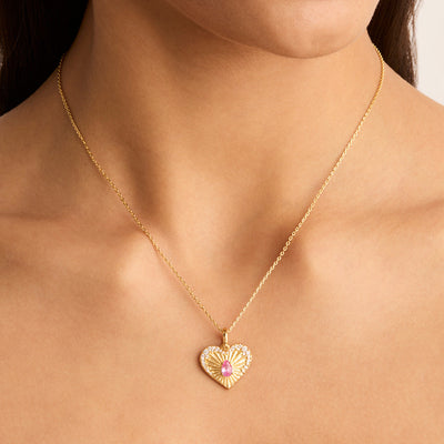 By Charlotte Connect With Your Heart Annex Link Pendant, Gold