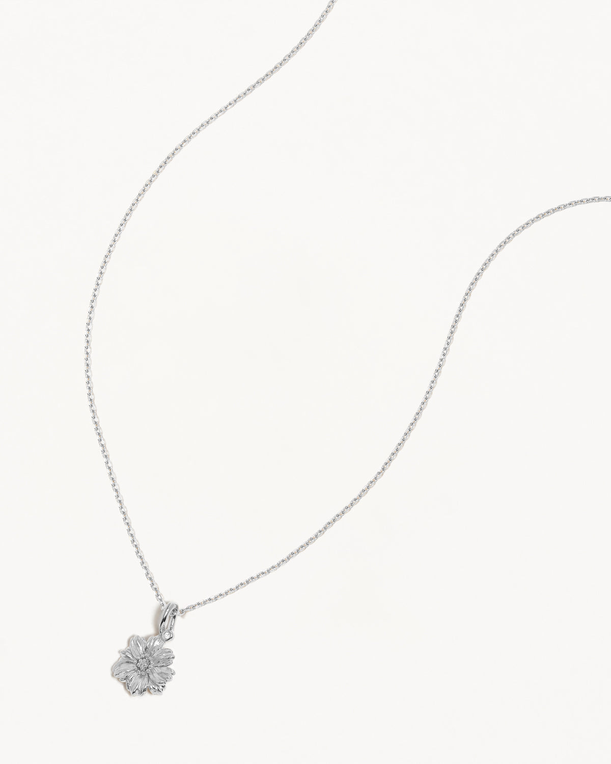 By Charlotte Birth Flower Necklace Cosmos - October, Silver