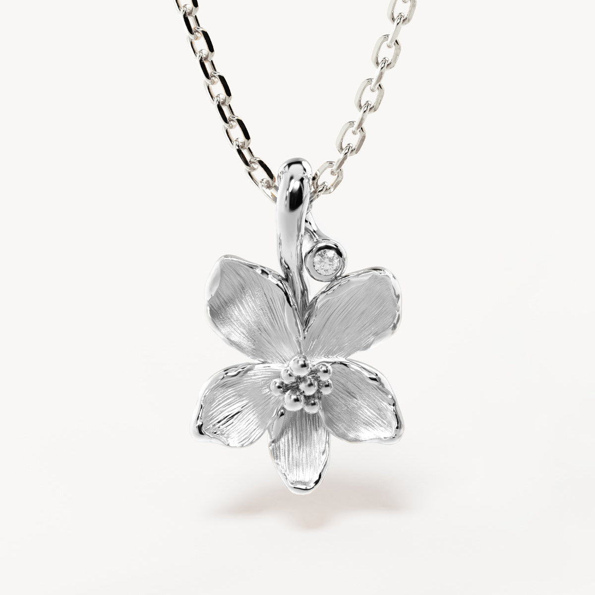 By Charlotte Birth Flower Necklace Violet - February, Silver