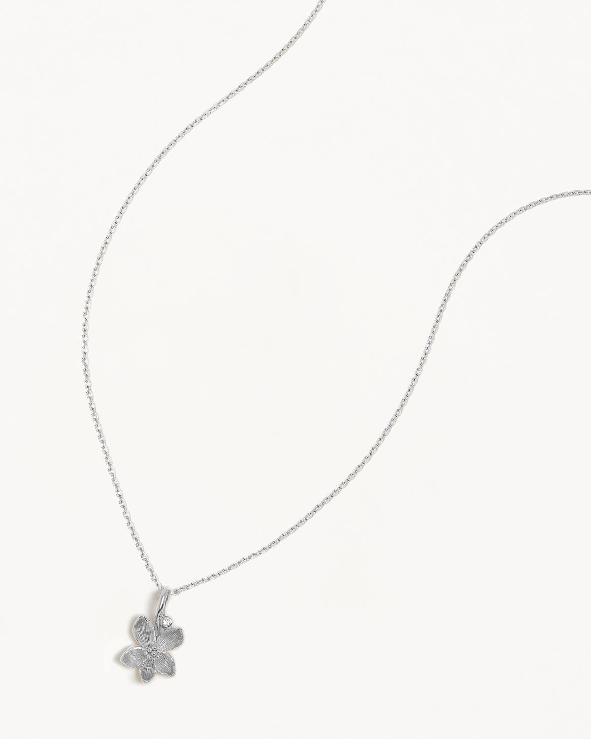 By Charlotte Birth Flower Necklace Violet - February, Silver