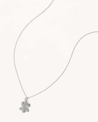 By Charlotte Birth Flower Necklace Violet - February, Silver