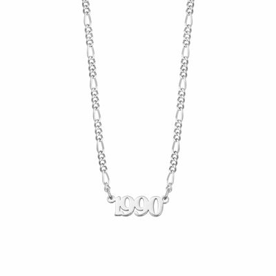 Daisy Personalised Date Necklace, Silver