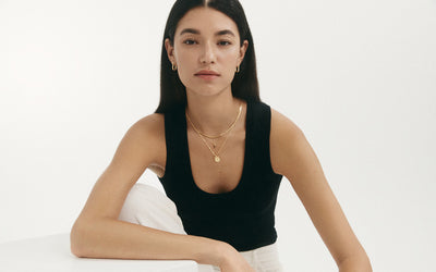 Kirstin Ash Elemental Herringbone Chain Necklace, Gold