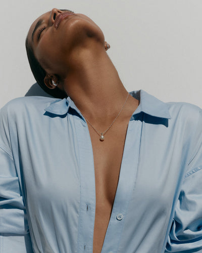 Kirstin Ash Maris Pearl Necklace, Silver