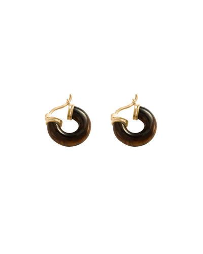 Kirstin Ash Tempo Tigers Eye Hoops, Gold