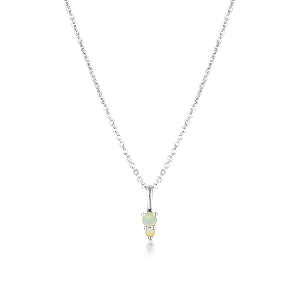 Linda Tahija Binary Gemstone Necklace, Aquamarine, Gold or Silver
