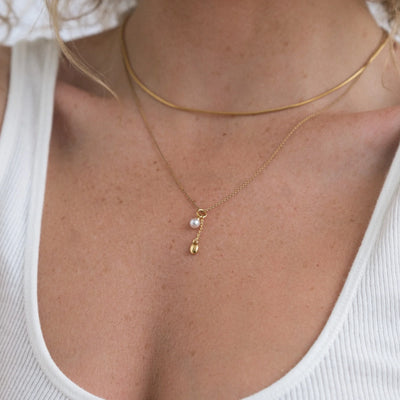 Linda Tahija Lou Pearl Charm Necklace, Silver