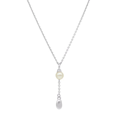 Linda Tahija Lou Pearl Charm Necklace, Silver