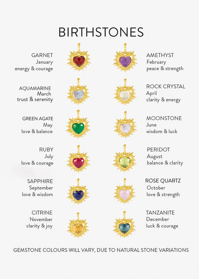 Rachel Jackson Electric Love September Birthstone Heart Necklace, Gold