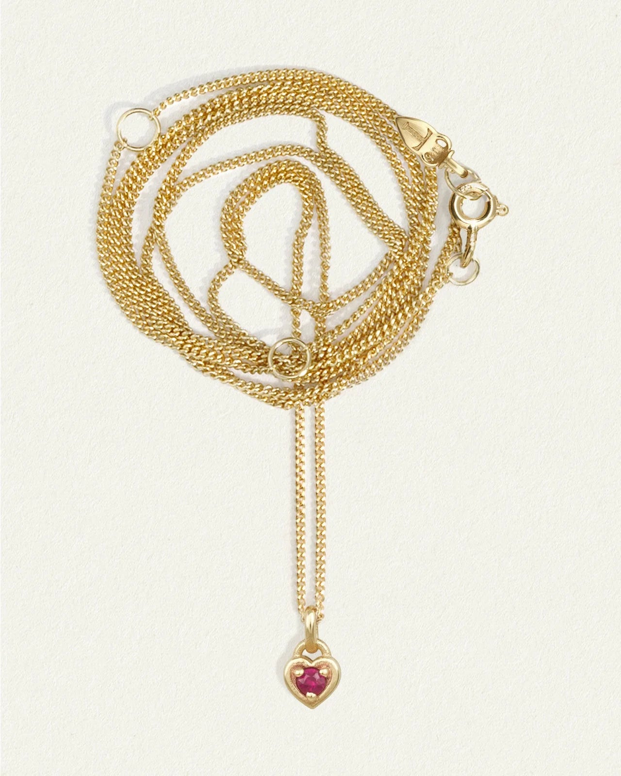 Temple of the Sun Solid Gold Eos Necklace, Ruby