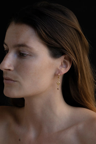Temple of the Sun Eros Earrings, Gold