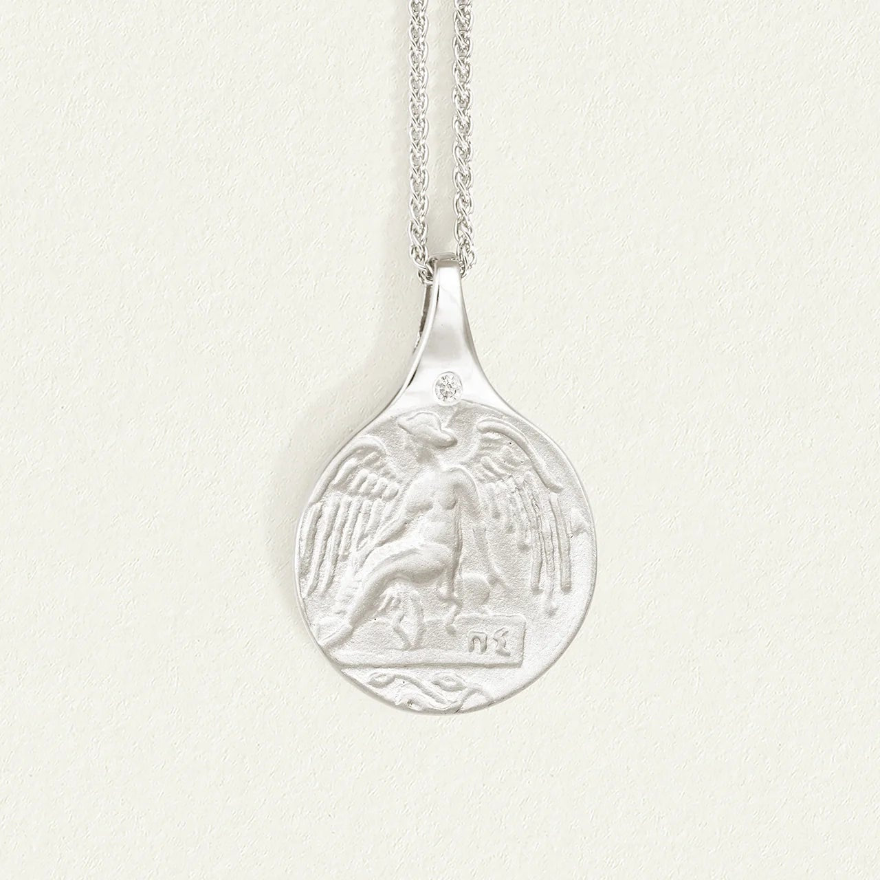 Temple of the Sun Guardian Angel Necklace, Silver