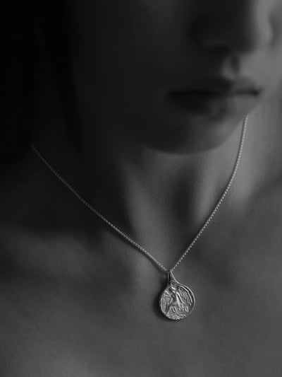 Temple of the Sun Guardian Angel Necklace, Silver