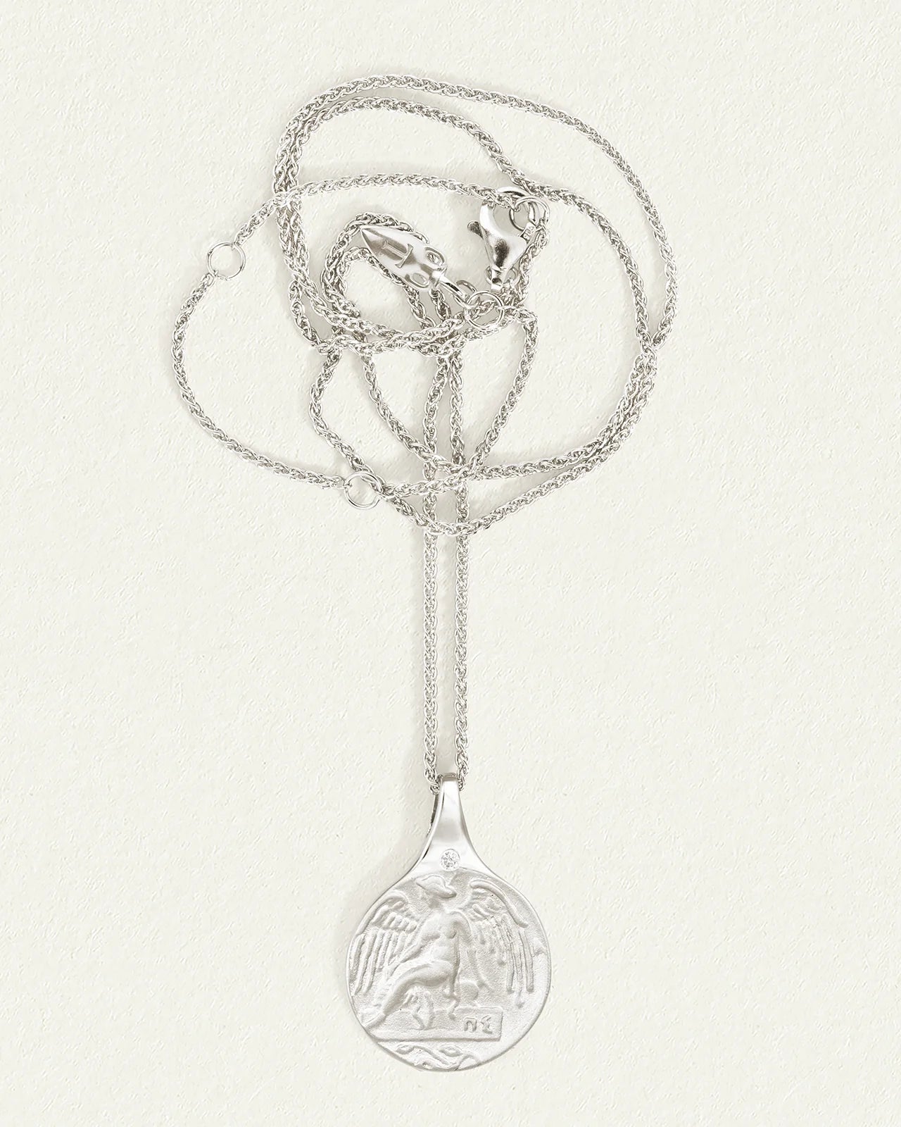 Temple of the Sun Guardian Angel Necklace, Silver