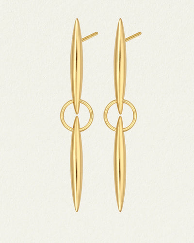 Temple of the Sun Quilla Earrings, Gold