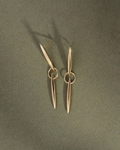 Temple of the Sun Quilla Earrings, Gold
