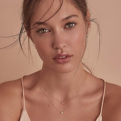 By Charlotte 14k Gold Sweet Droplet Diamond Necklace