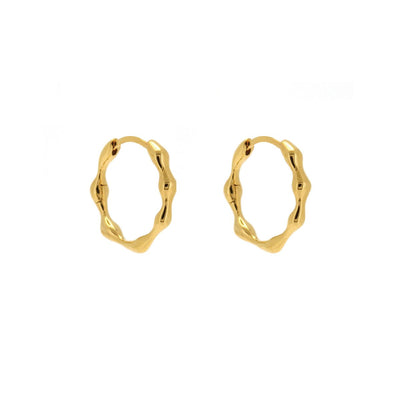 Linda Tahija Organica Hoop Earrings, Gold