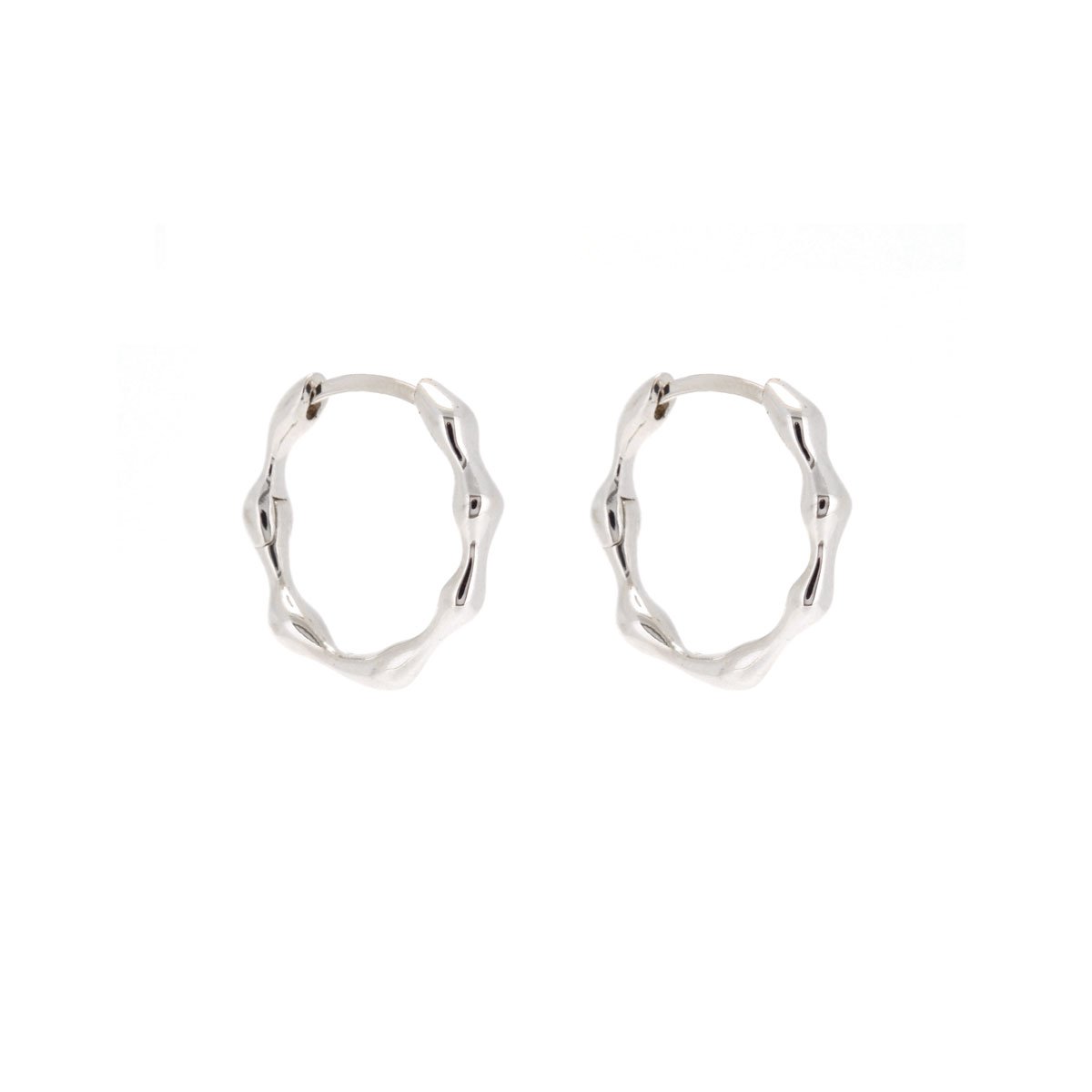 Linda Tahija Organica Hoop Earrings, Silver