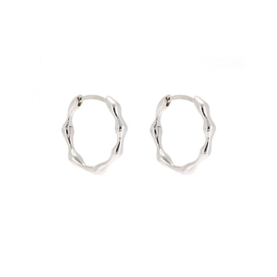 Linda Tahija Organica Hoop Earrings, Silver