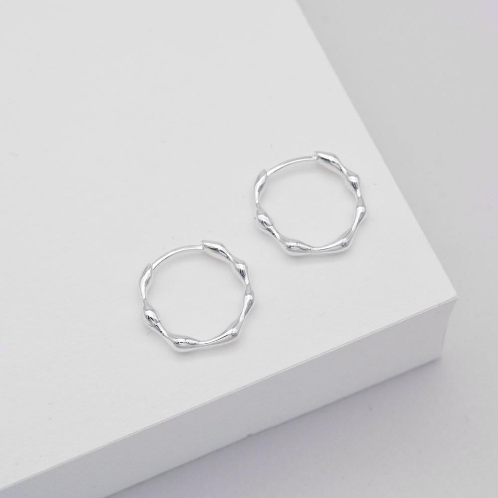 Linda Tahija Organica Hoop Earrings, Silver