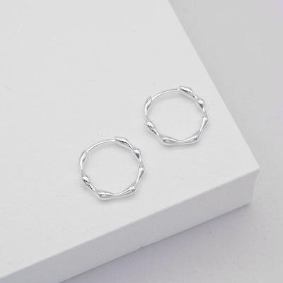 Linda Tahija Organica Hoop Earrings, Silver